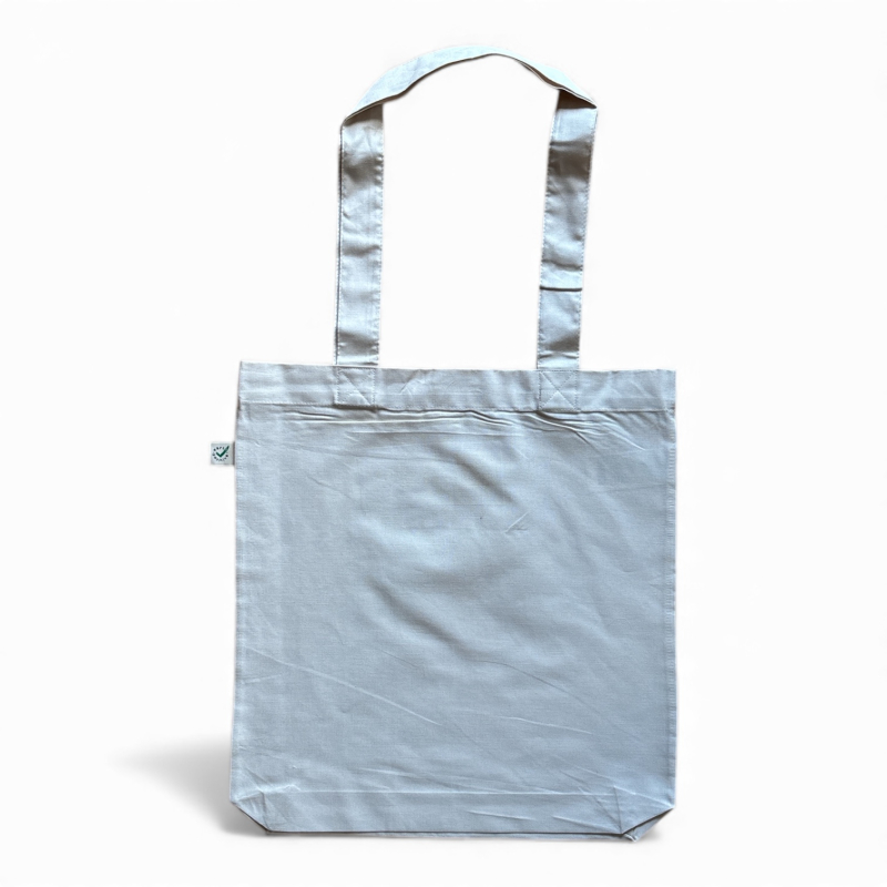 Preview: Bio Stofftasche Frankfurt – handgezeichnete Skyline & Paperboat, Fairwear, Siebdruck